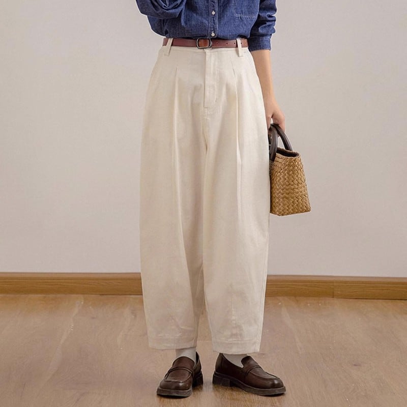 ハイウエストストレートレッグパンツ M0406