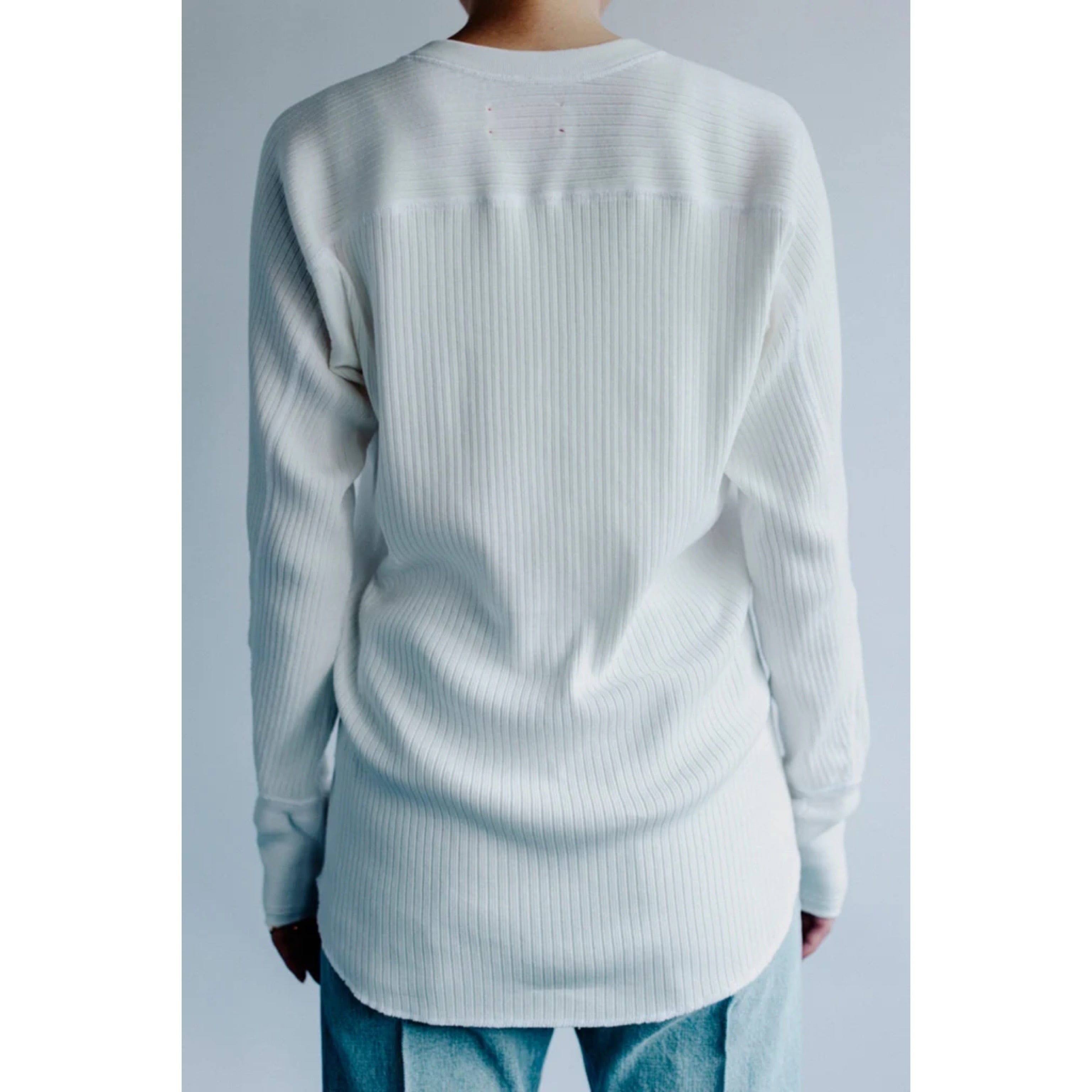 MEYAME │ OBLONG NECK RIB PULLOVER ( white, black) | robin ASO