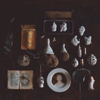 miss platicca 「Pörtrait」#43 OPERA LENGTH NECKLACE OF TWO WHITE GLAZED HARF PORCELAIN WITH OLD CLOTH. 布と陶磁器のオペラレングス・ネックレス (minimal)