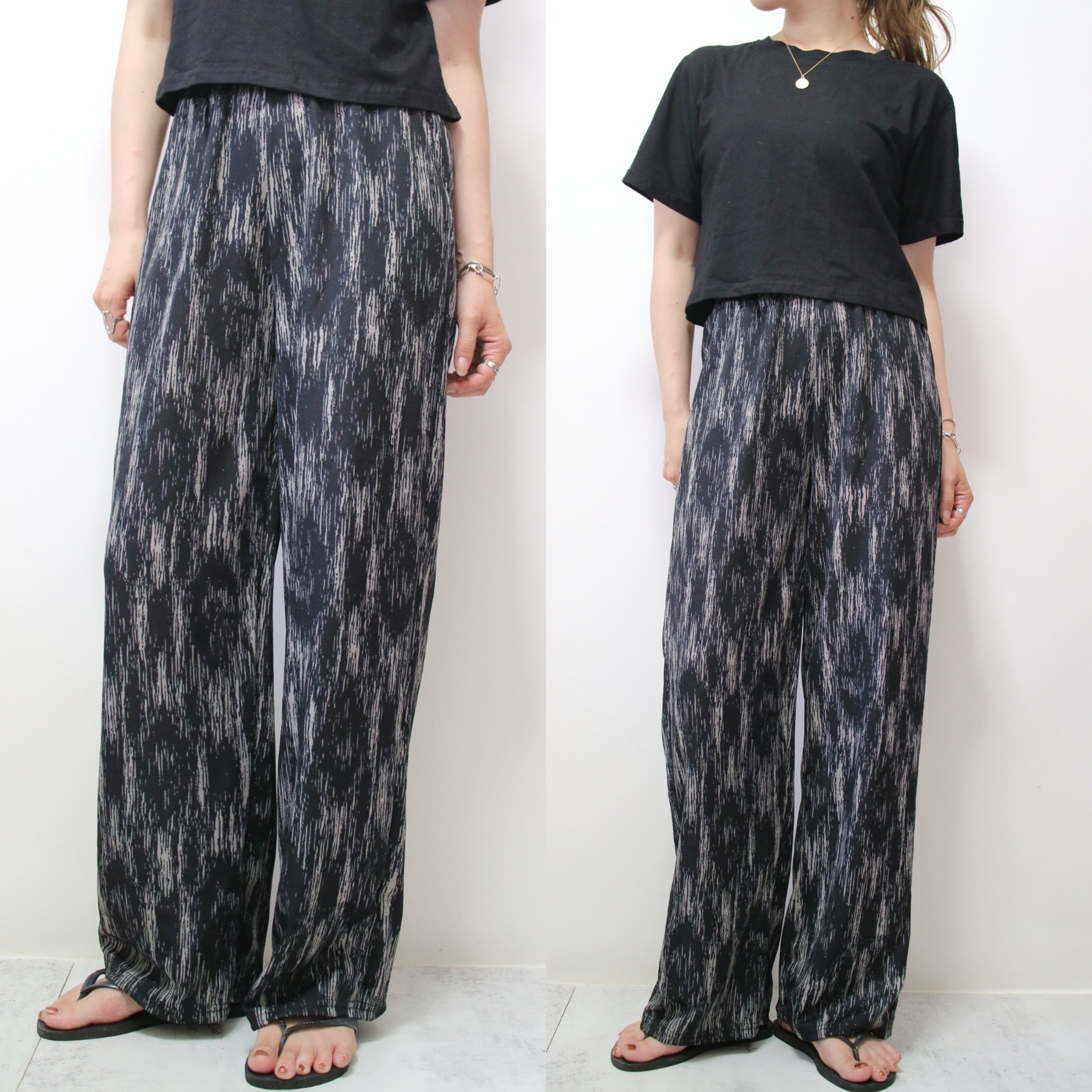 モノトーンニュアンス柄パンツ