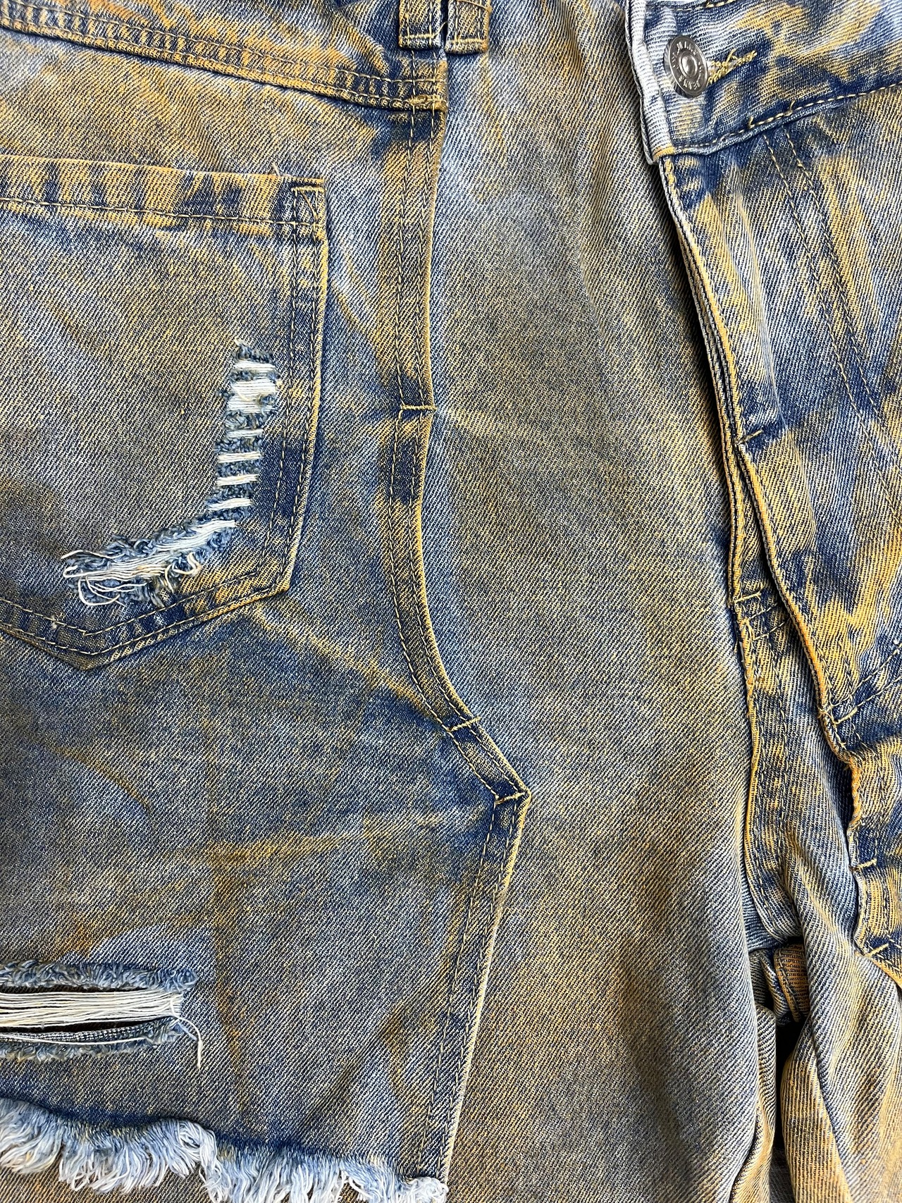 【PLANET STUDIO】layered damage flare denim pants