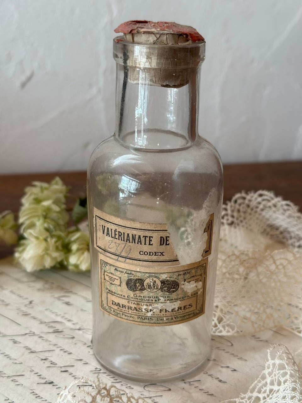 薬品瓶 コルク付き DARRASSE FRÈRES アンティークボトル | Brocante de