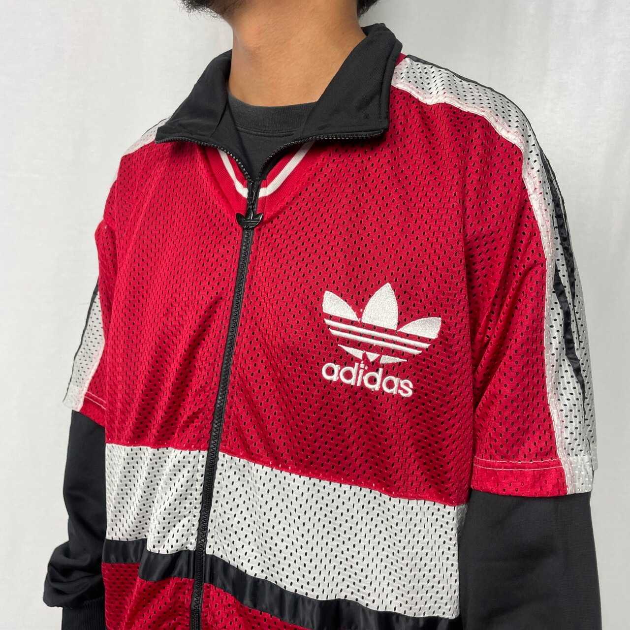 80年代 adidas アディダス ドッキング フェイクレイヤード メッシュ 