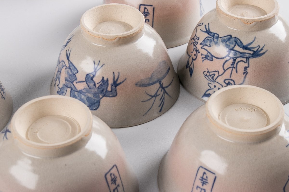 竜谷窯 宮川香雲 鳥羽絵 汲出茶碗 10客 共箱 F274 | うつわや古季