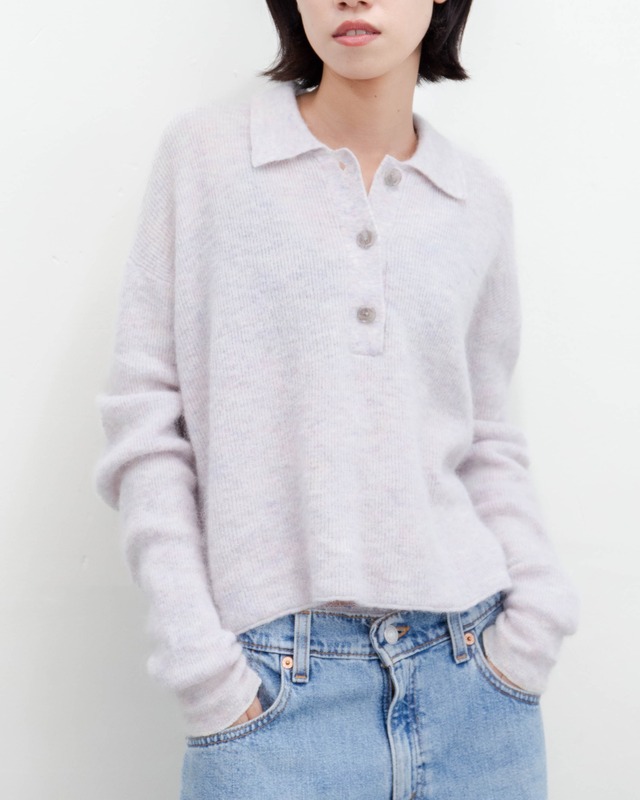 2020s Acne Studios - alpaca wool melange knit polo