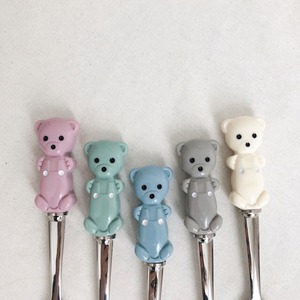 baby bear spoon fork SET 5colors / ベイビーベア スプーン フォーク セット くまさん クマ テディーベア カトラリー 韓国 雑貨