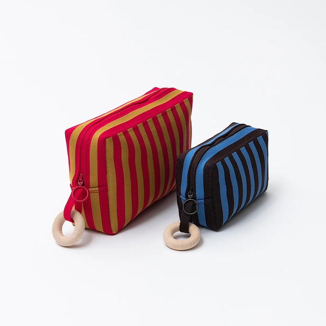 TRICOTÉ / stripe knit pouch S TR51PO037
