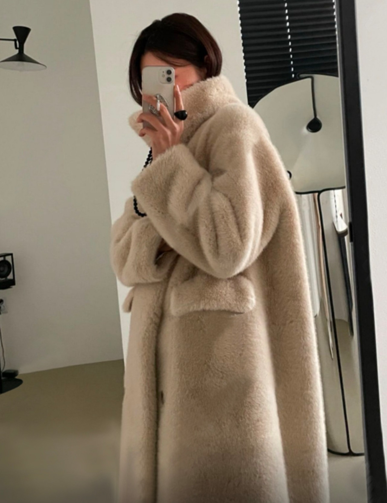 【新作５％OFF・3日間】Eco-Fur Double Long Coat_2colors