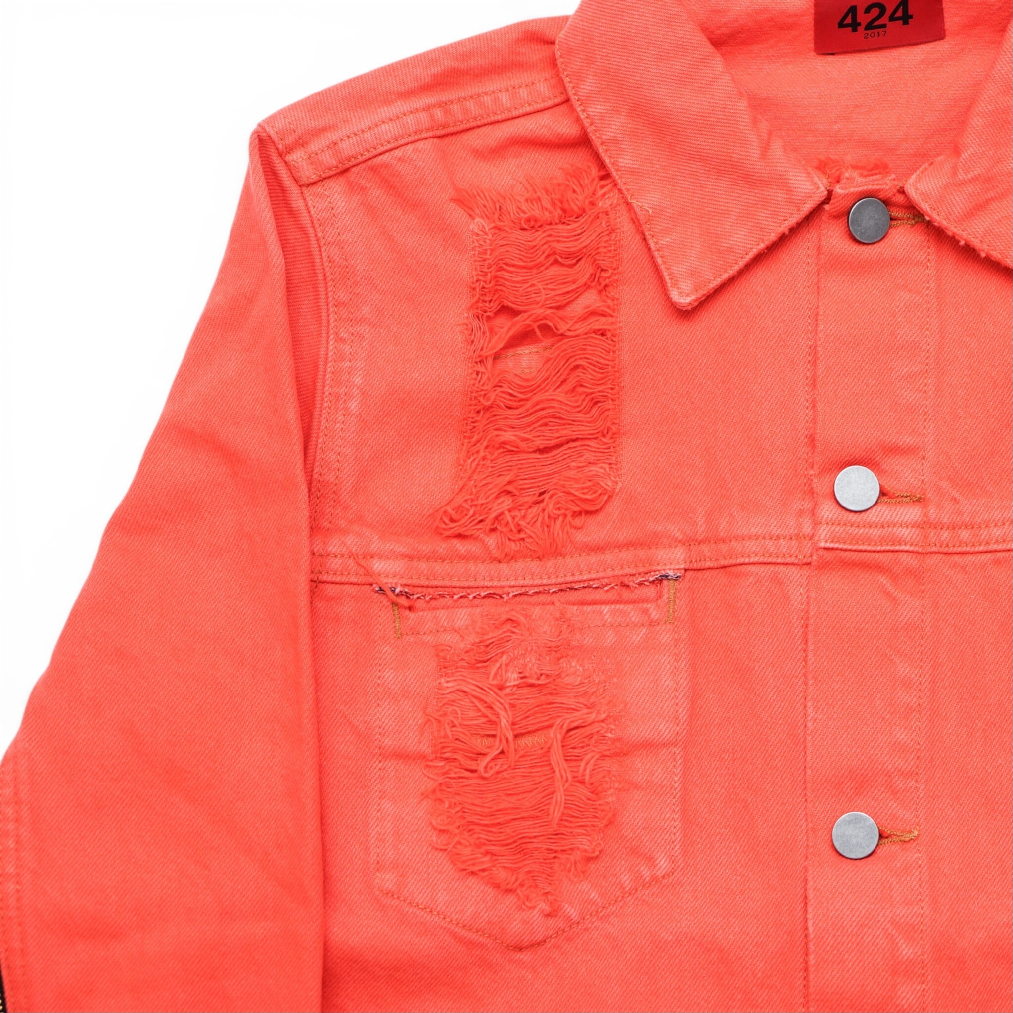 424 Denim Jacket orange Damage デニムジャケット オレンジ サイズS