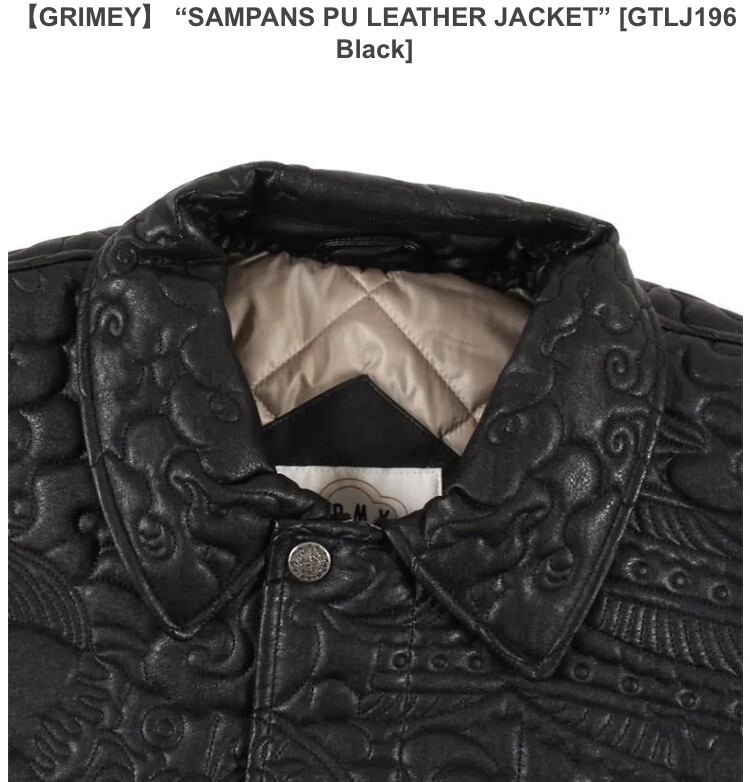 GRIMEY】 “SAMPANS PU LEATHER JACKET” [GTLJ196 Black] | JBOY ONLINE