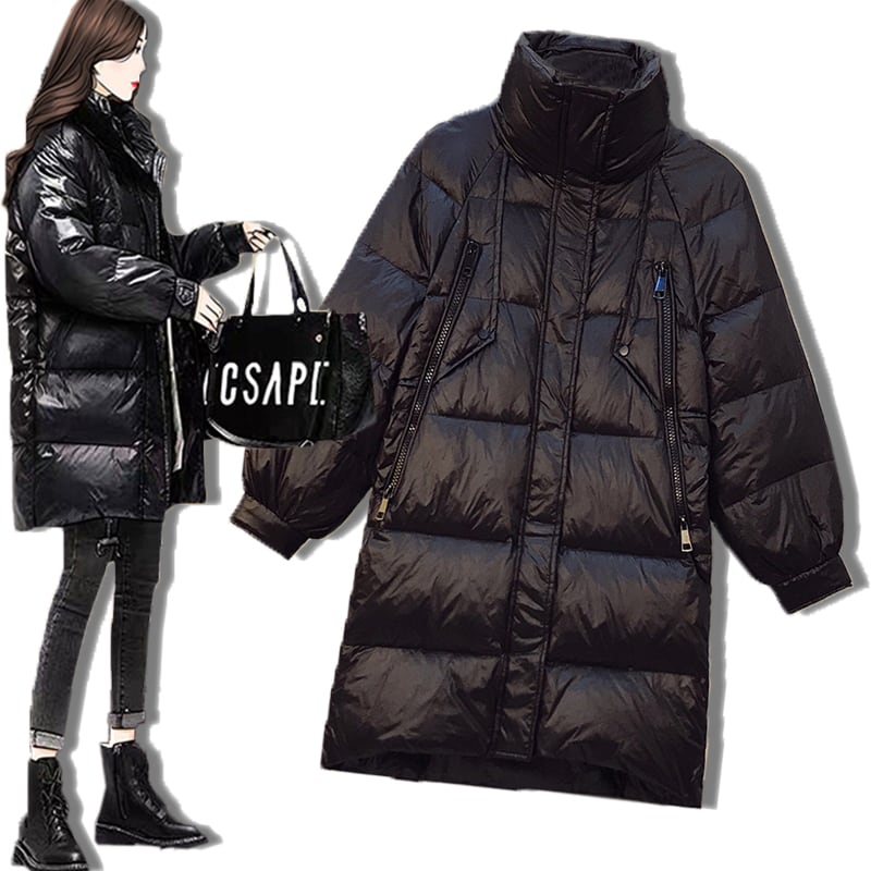 サブカル 服 地雷系 通販 ダウンコート パッド入り ZIPアップ ハイネック 防寒 オーバーサイズ カジュアル 韓国ファッション