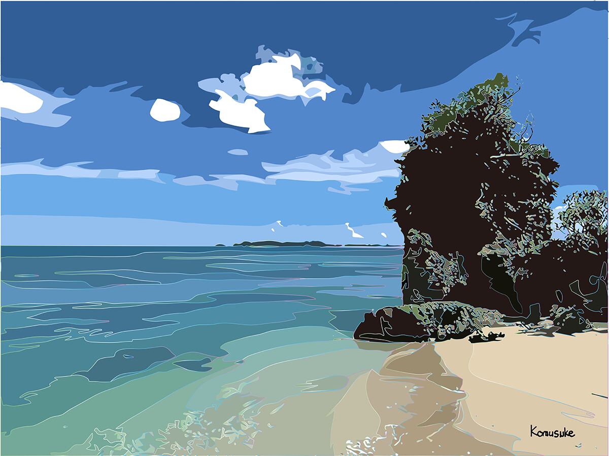 ◎01-055_Ogimi coast(komusuke graphic)