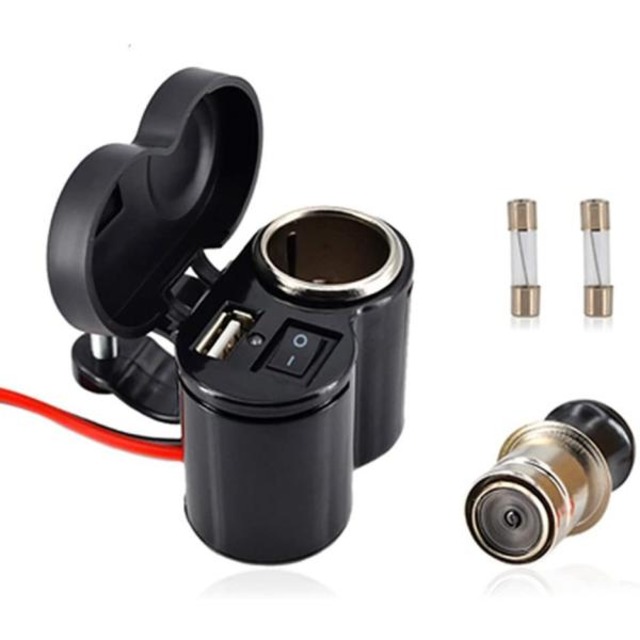 iFormosa バイク ハンドル 完全防水 シガーソケット 12V 24V USB充電器 5V 1.5A IF-MB-CS
