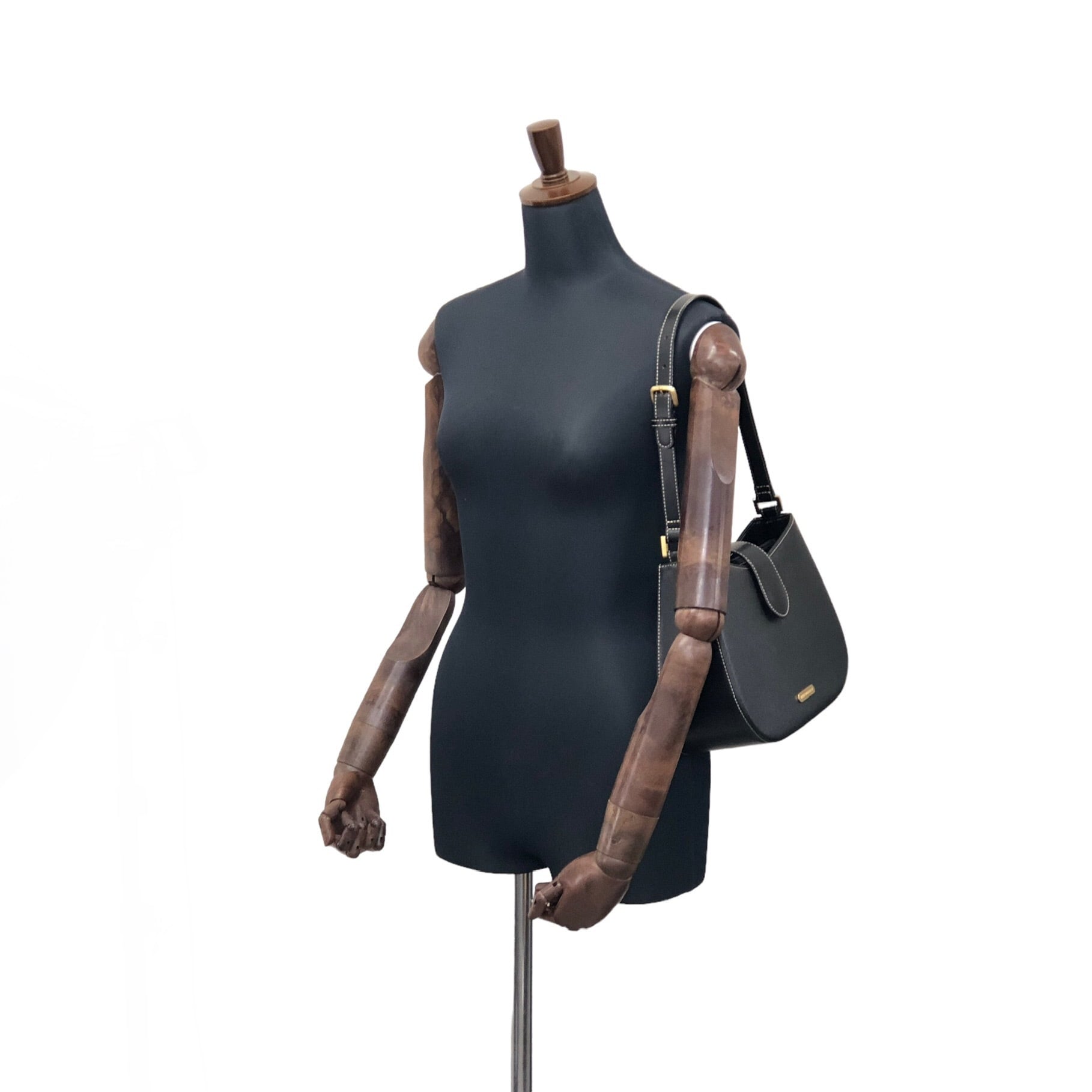 【古着女子 必見】Burberry ショルダー （オールドバーバリー）フルジョ BURBERRY バーバリー ロゴ レザー ショルダーバッグ ブラック vintage