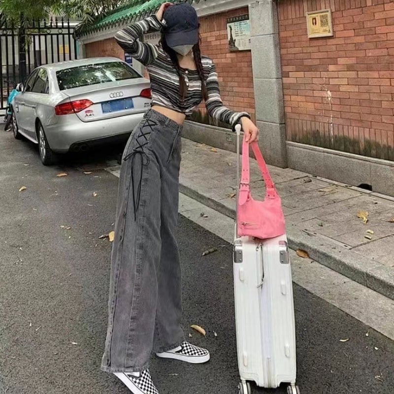 リボンレースアップグレーデニム FN164 | FFF CLUB