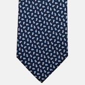3-Fold Silk Tie, Micro Pattern, Blue and Grey - JA056129-15