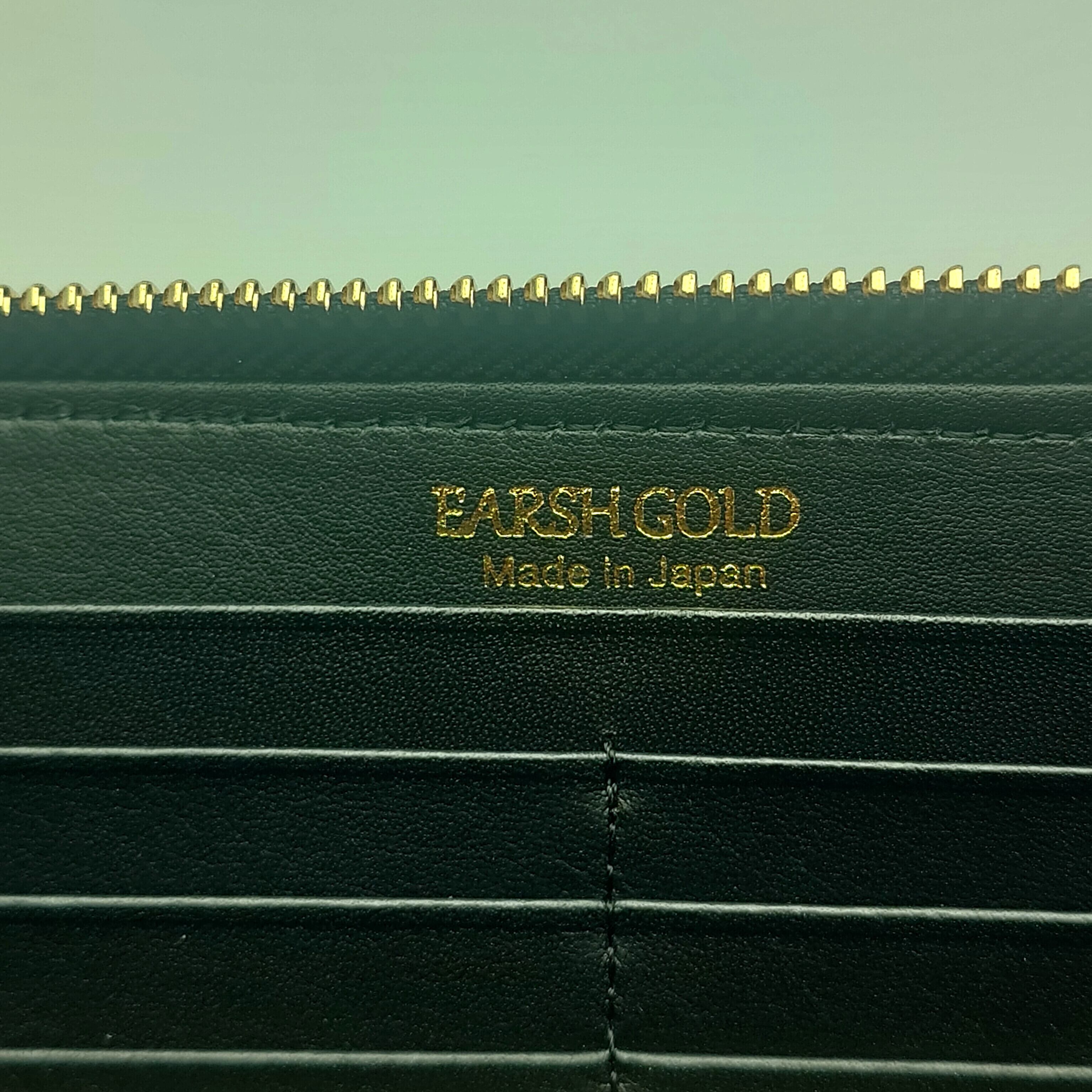 ラウンドファスナー長財布 金箔【市松模様】 ／ ゴールド財布 | EARSH GOLD