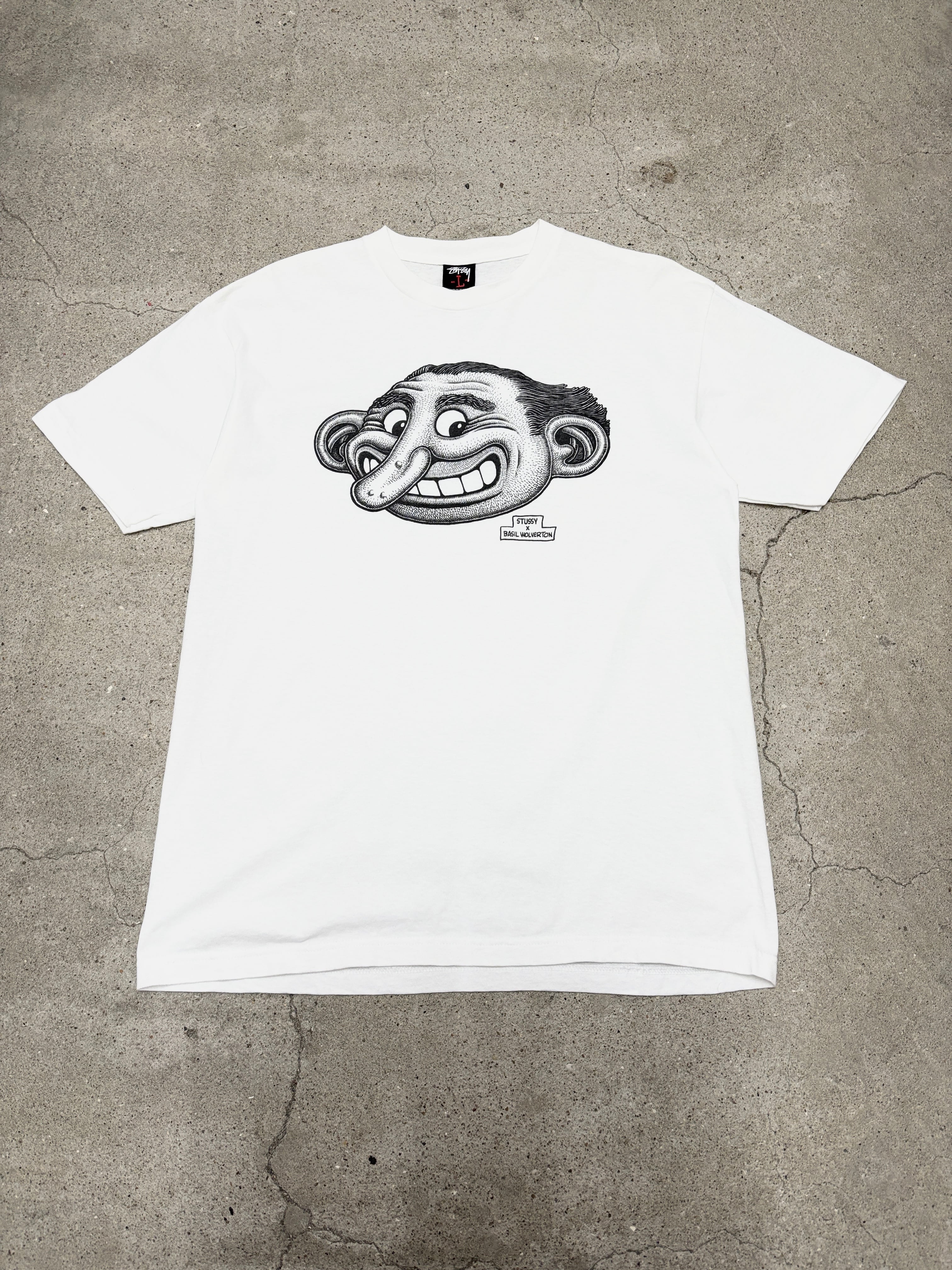 00s OLD STUSSY × BASIL WOLVERTON/Art Tee/2009年/L/アートTシャツ