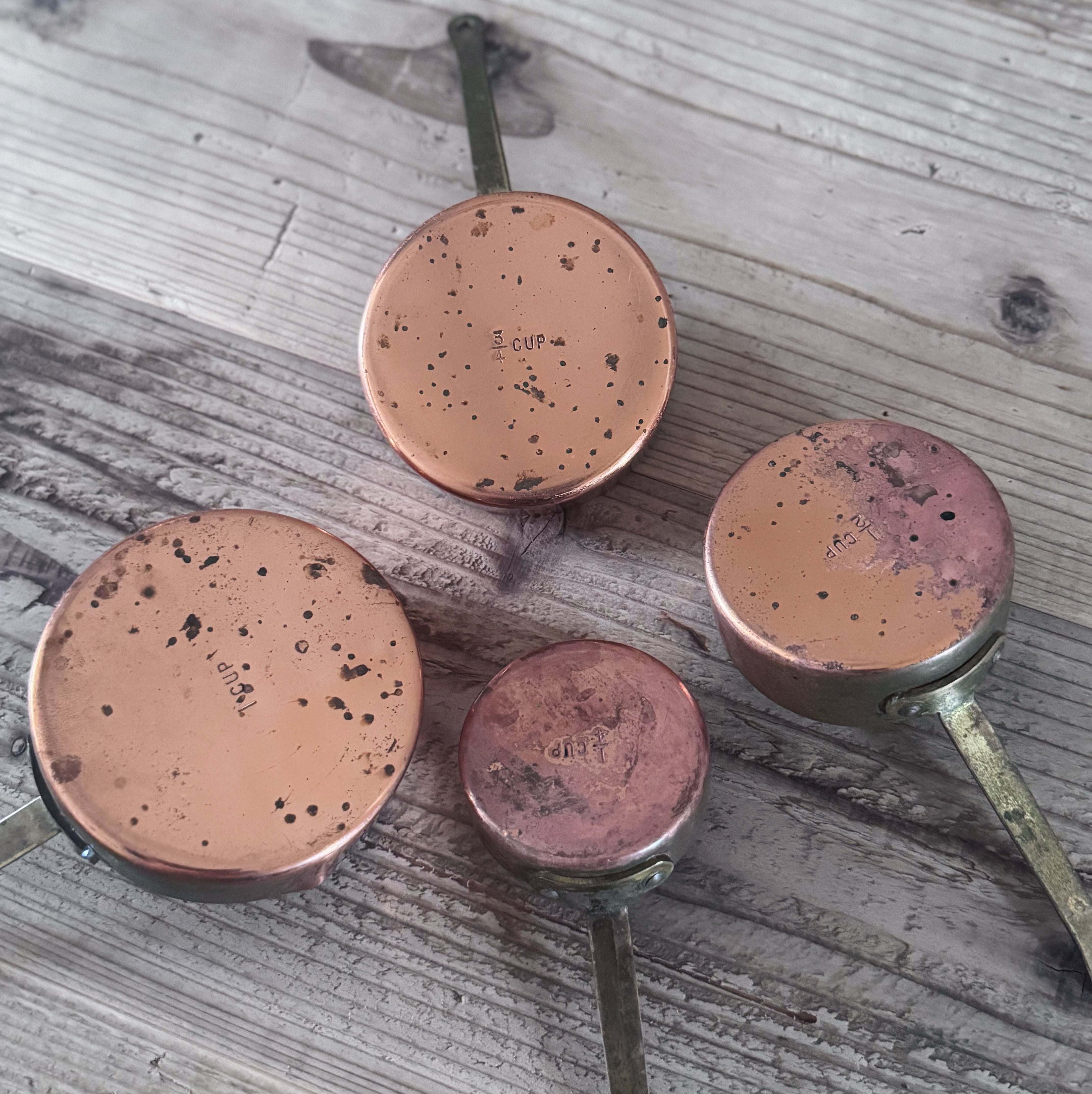 コッパーパン／銅鍋／4点セット／イギリス／フランス／アンティーク