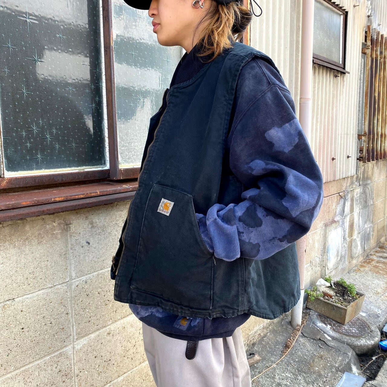 Carhartt カーハート ダック地 ワークベスト メンズXL相当 古着 キルティングライナー ブラック 黒【ワークジャケット】 | cave  古着屋【公式】古着通販サイト