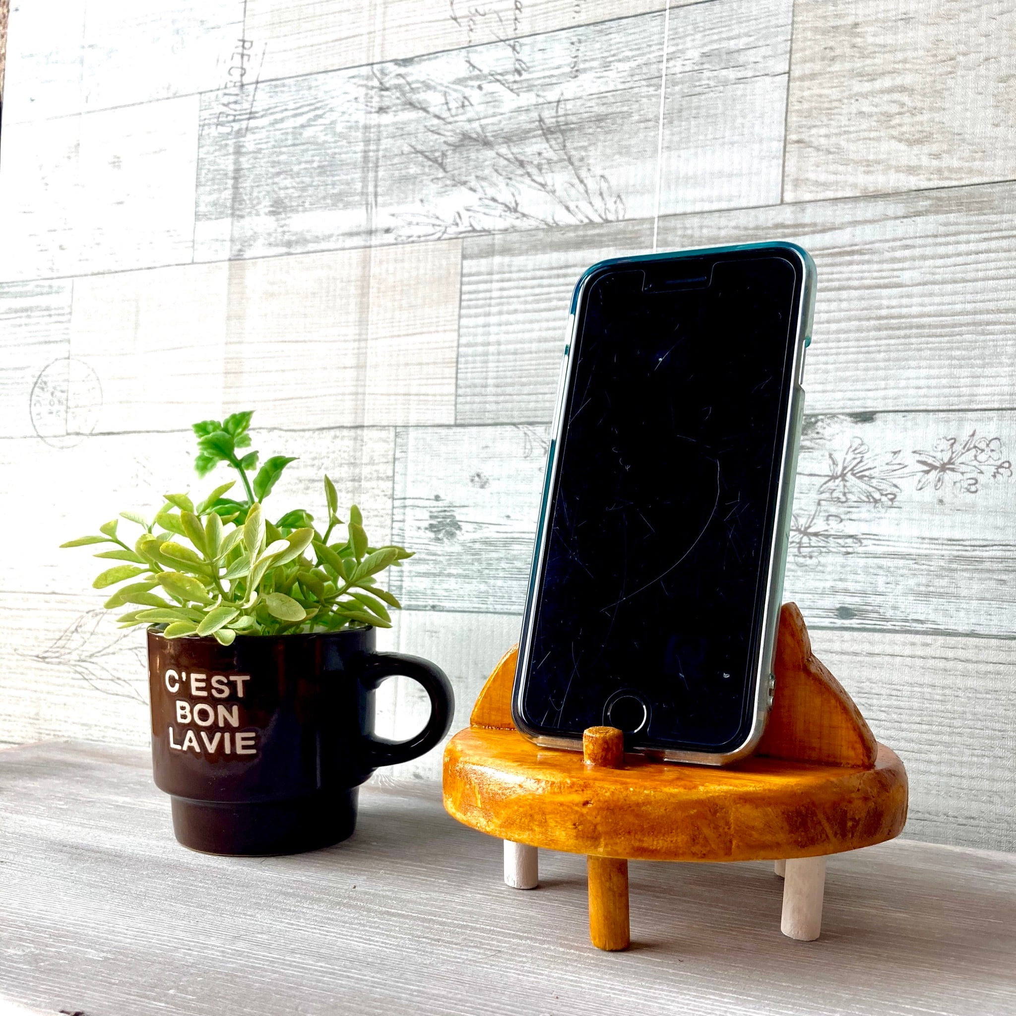 アクセサリートレイ ねこベンチ スマホスタンド 木製 アクセサリー