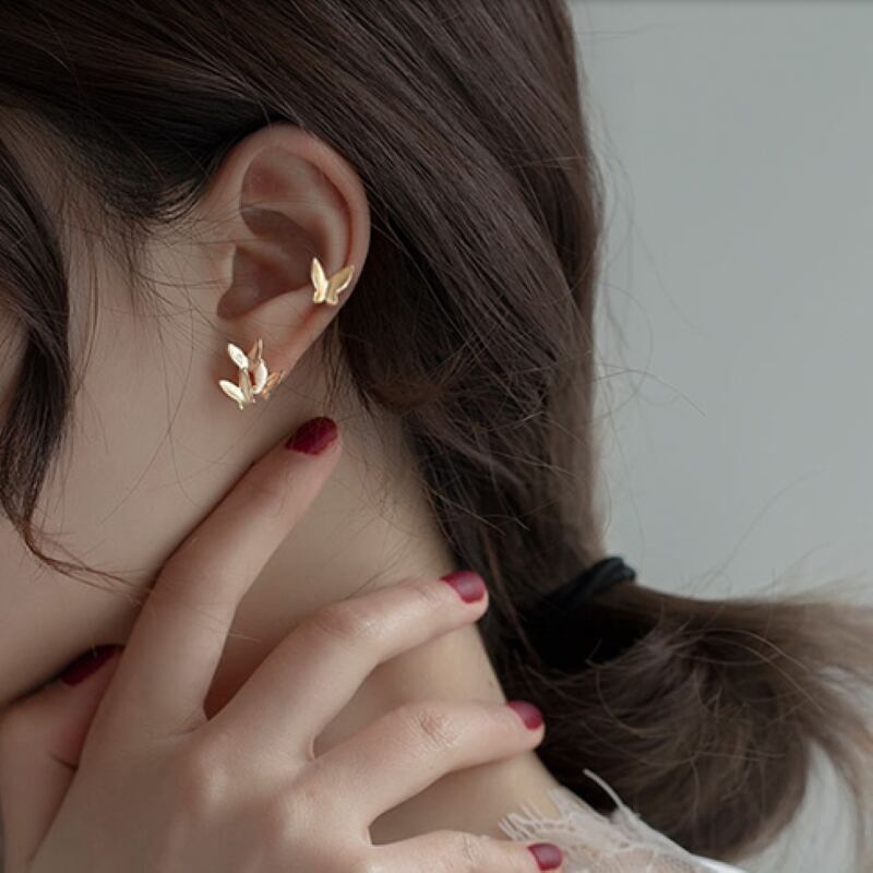 アシンメトリーバタフライピアス  22193