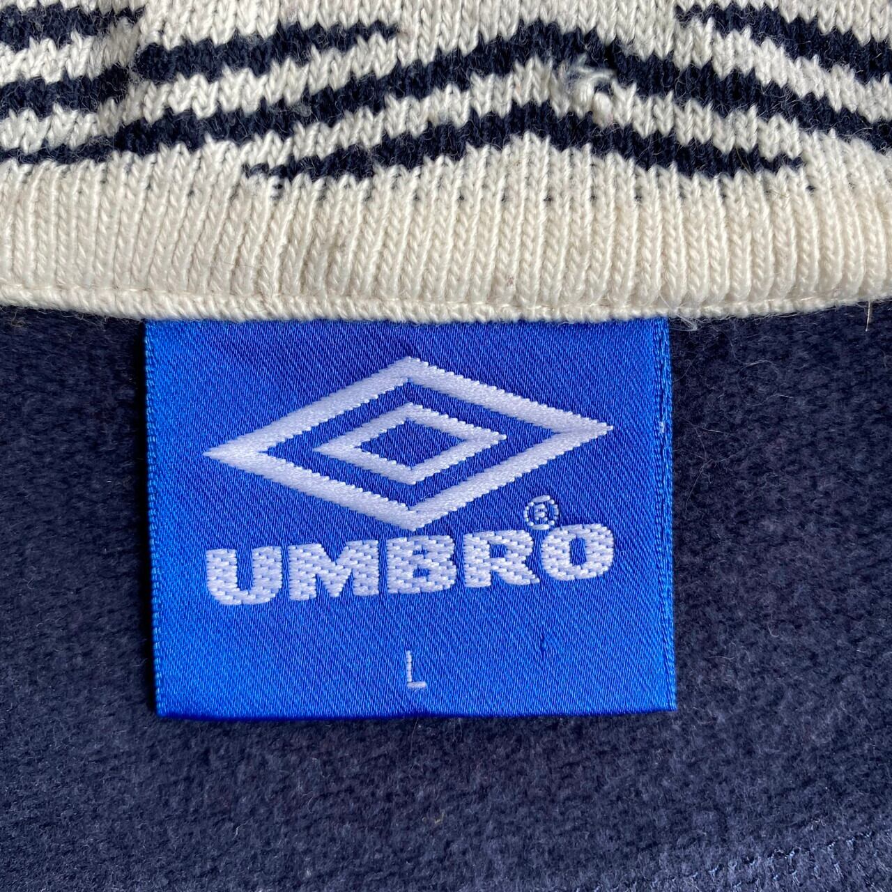 アンブロ umbro 90s ハーフジップ スウェット グリーン 刺繍ロゴ