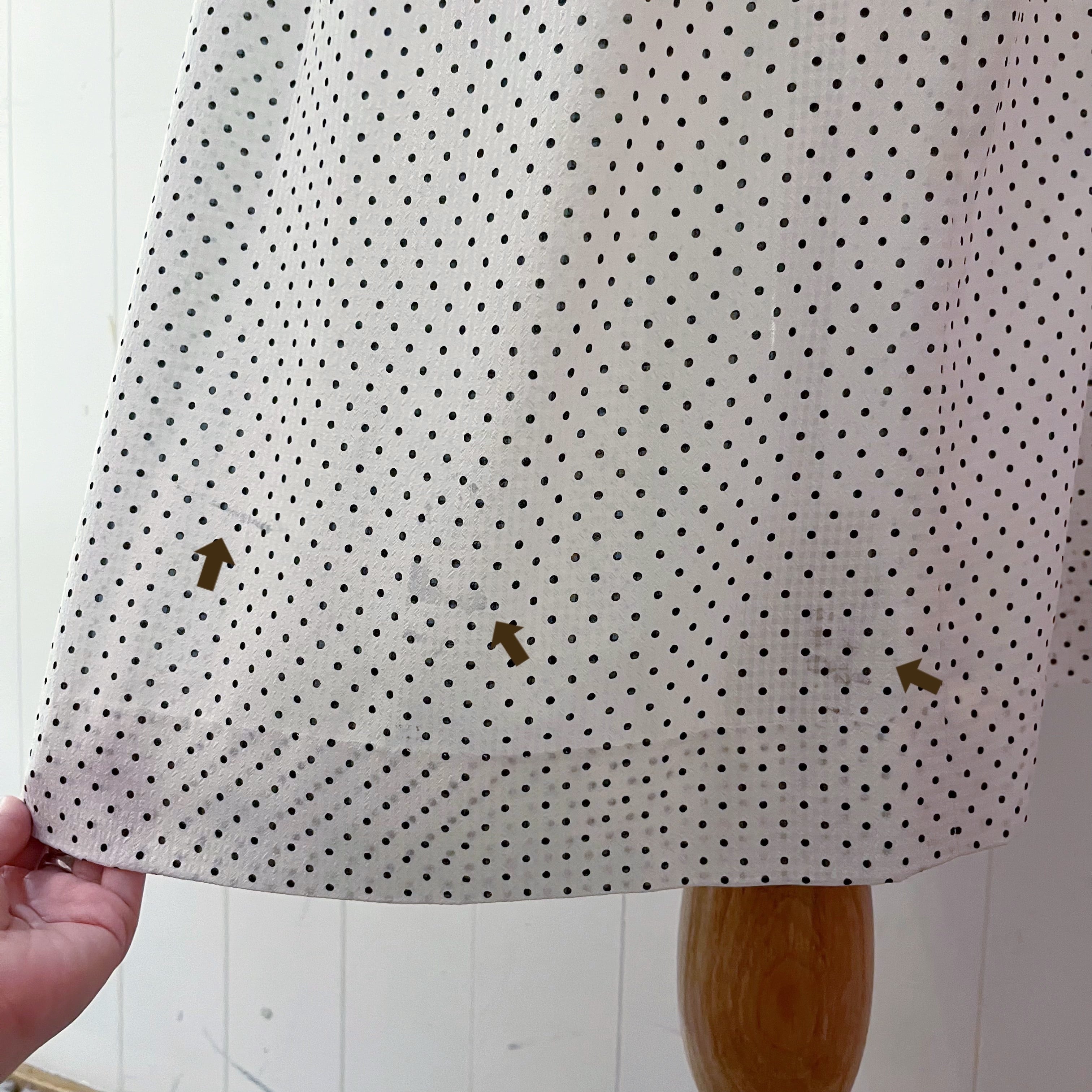 bicolor dot gather one-piece
