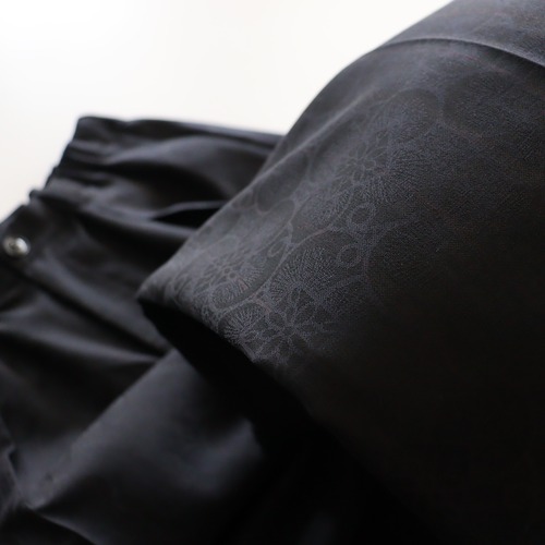 nonnotte " Draping Elastic In Tuck Wide Trousers ( DeepNavy×Black Top )"