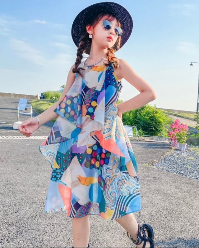 ボヘミアンシフォンワンピース