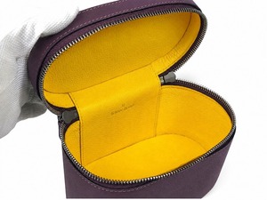 ★幻のレア・黄箱時代・新品未使用★ ジョンロブ　トラベルケース　ダブルジップ　オールレザー　ダークパープル　純正BOX付属