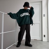 [GRWM]ボリュームワイドknit/グリーン
