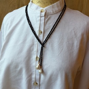 TOPANGA Jewelry Natural Gem Stone Ony×Pearl Necklace　ナチュラルジェムストーン　ネックレス　　ナチュラルストーン　天然石　パワーストーン