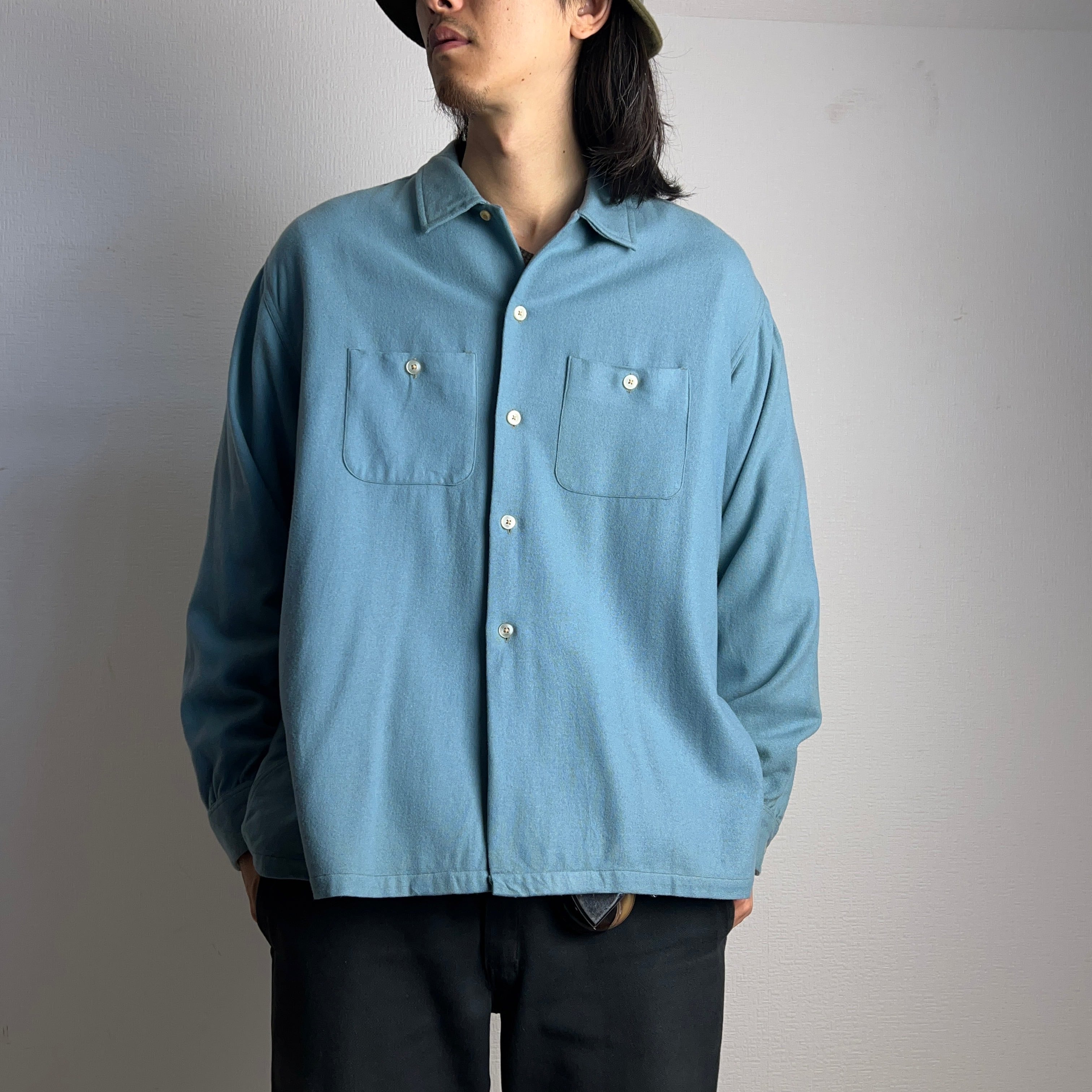 60´s オープンカラー ウールシャツ Vintage Wool Shirt-