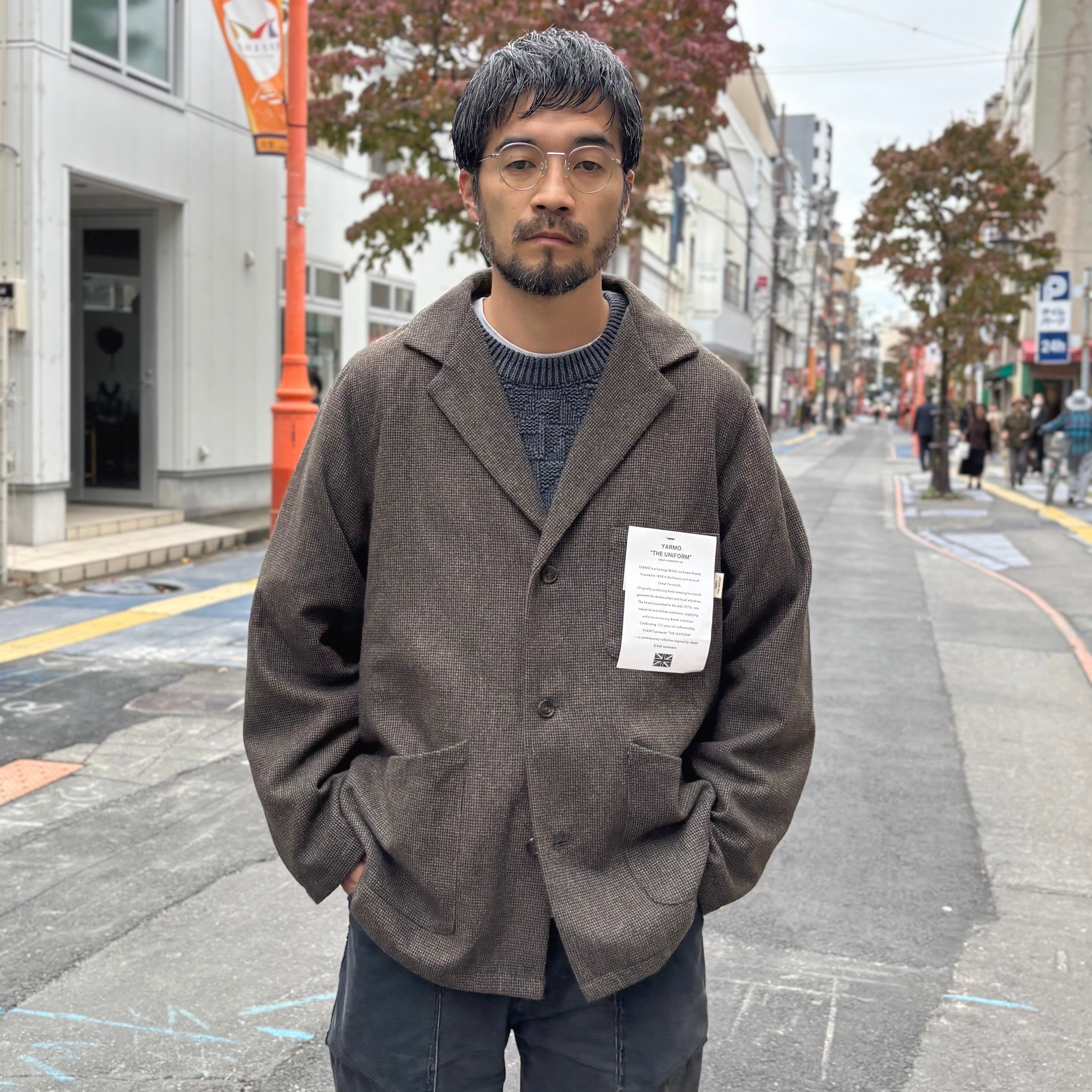 【レア】ヤーモ ジャケット テーラード ワーク ウール イングランド製 古着 YARMO THE UNIFORM WORK JACKET (ヤーモ ザユニフォーム ワーク