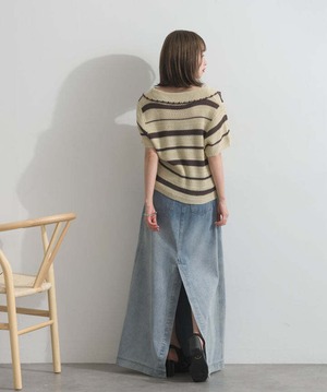 2603006 メッシュボーダーポロニット beige