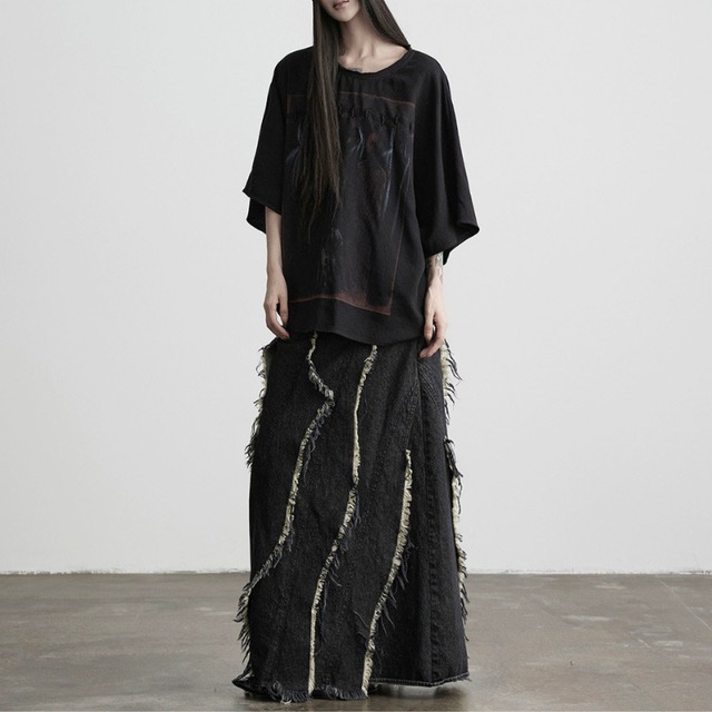 Distressed graphic dolman t-shirt C1550