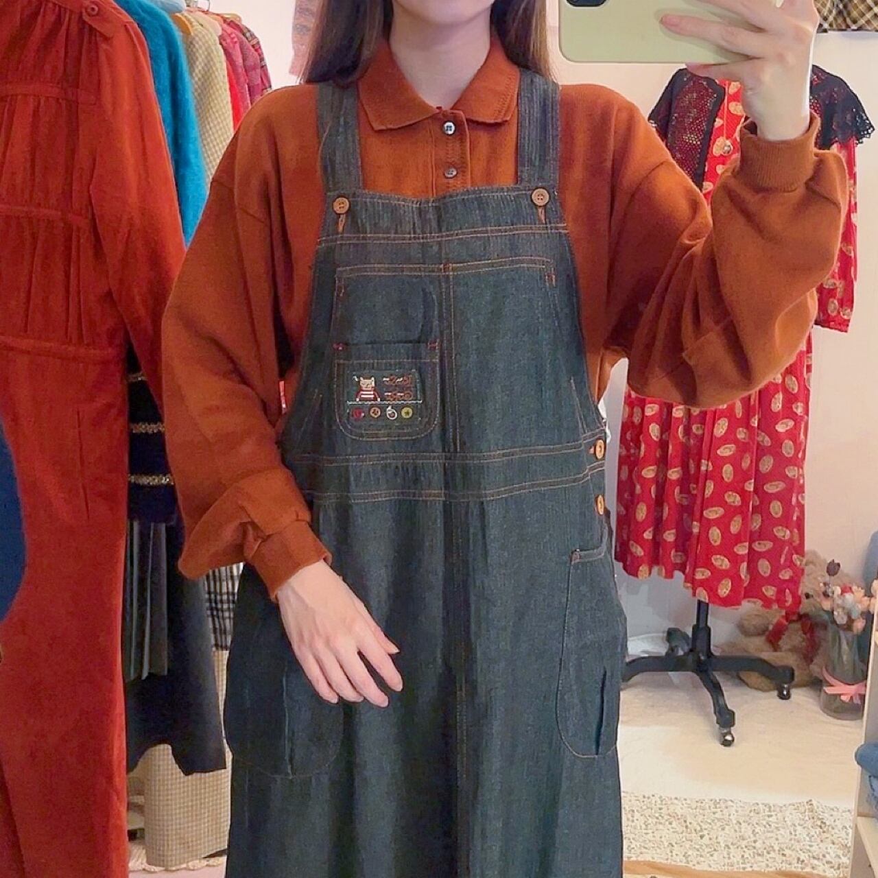 cat pocket jumper skirt