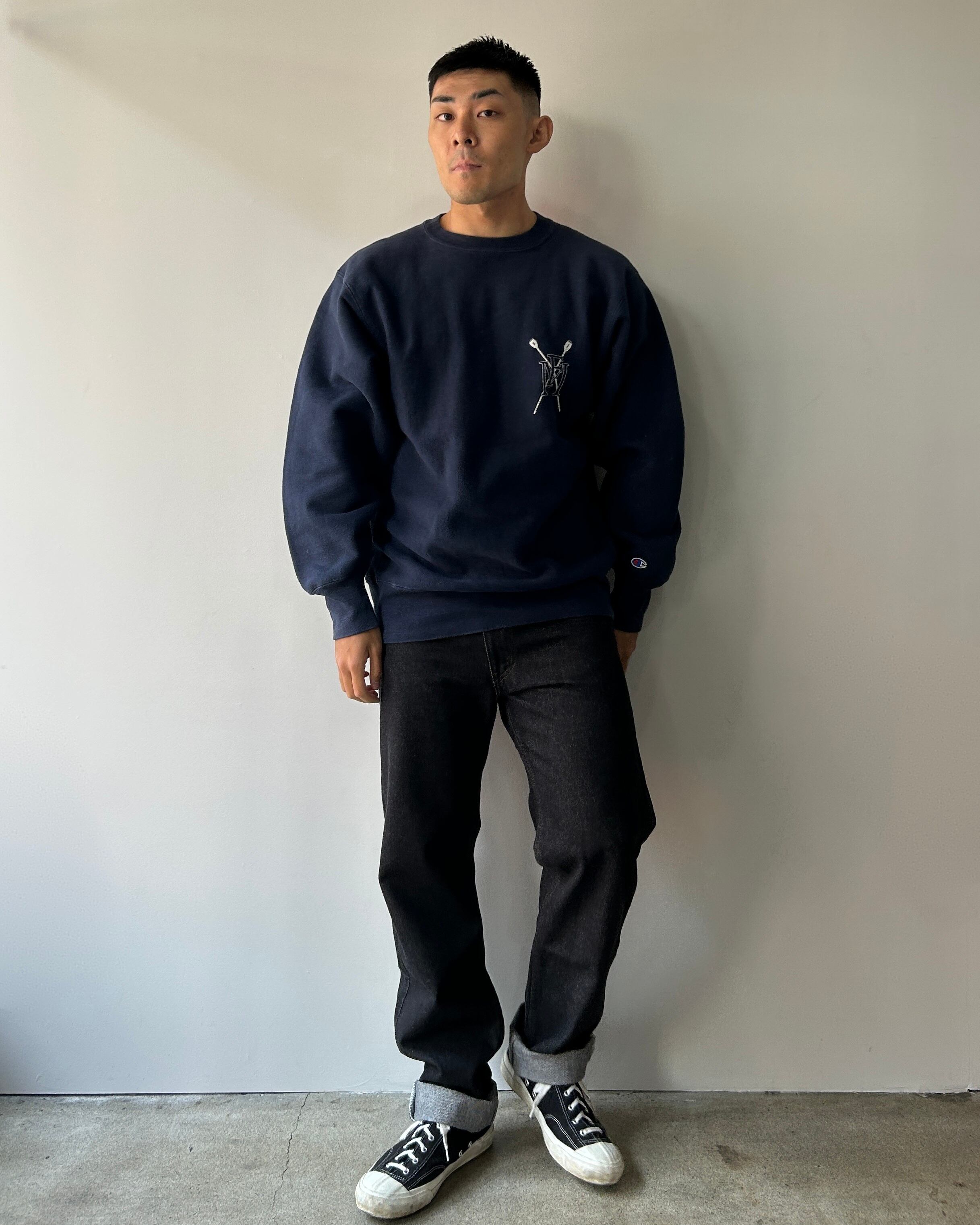 美品 両面 80s XL リバースウィーブ チャンピオン ネイビー スウェット 