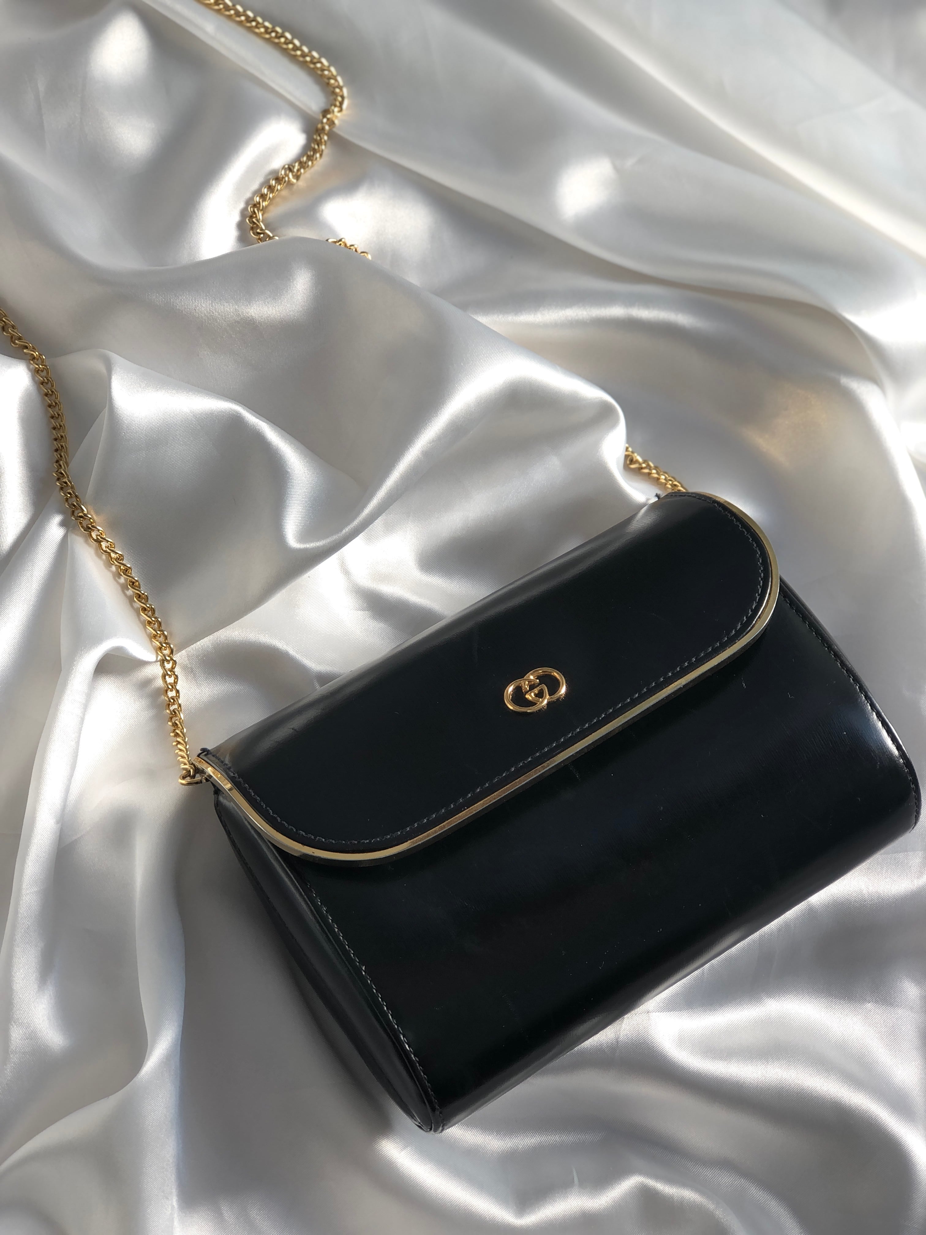 GUCCI グッチ GGロゴ レザー チェーンショルダー ショルダーバッグ