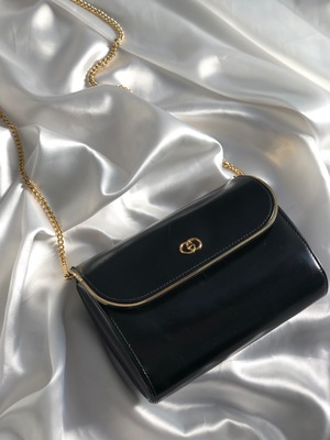 GUCCI グッチ GGロゴ レザー チェーンショルダー ショルダーバッグ 