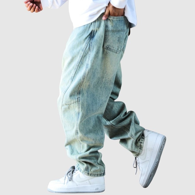 ルーズストレートデニムジーンズ H2684