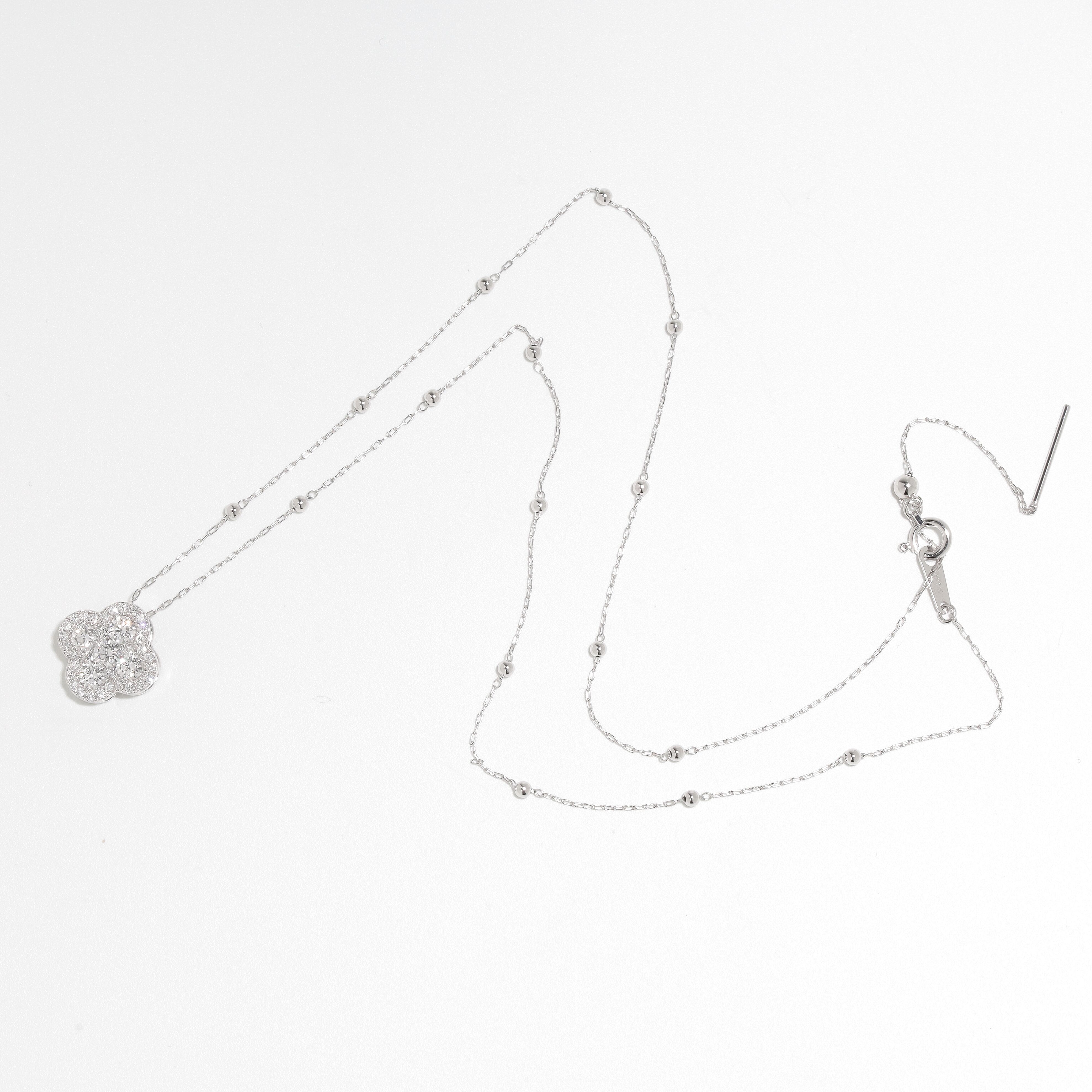 ミステリーセッティング ダイヤモンド ネックレス K18(WG) / 1.000ct