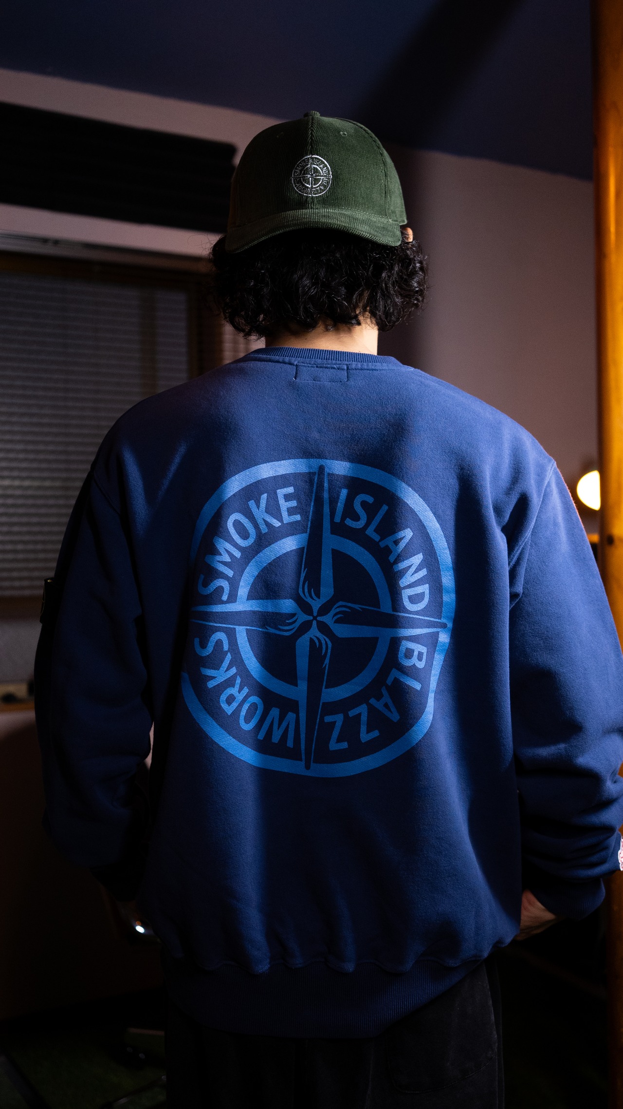 SMOKE ISLAND Pigment dye Sweat Shirt [Navy]