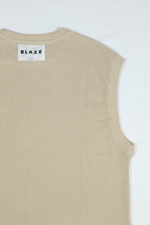 LOGO PATCH VEST RELAX WAFFLE [BEIJE]