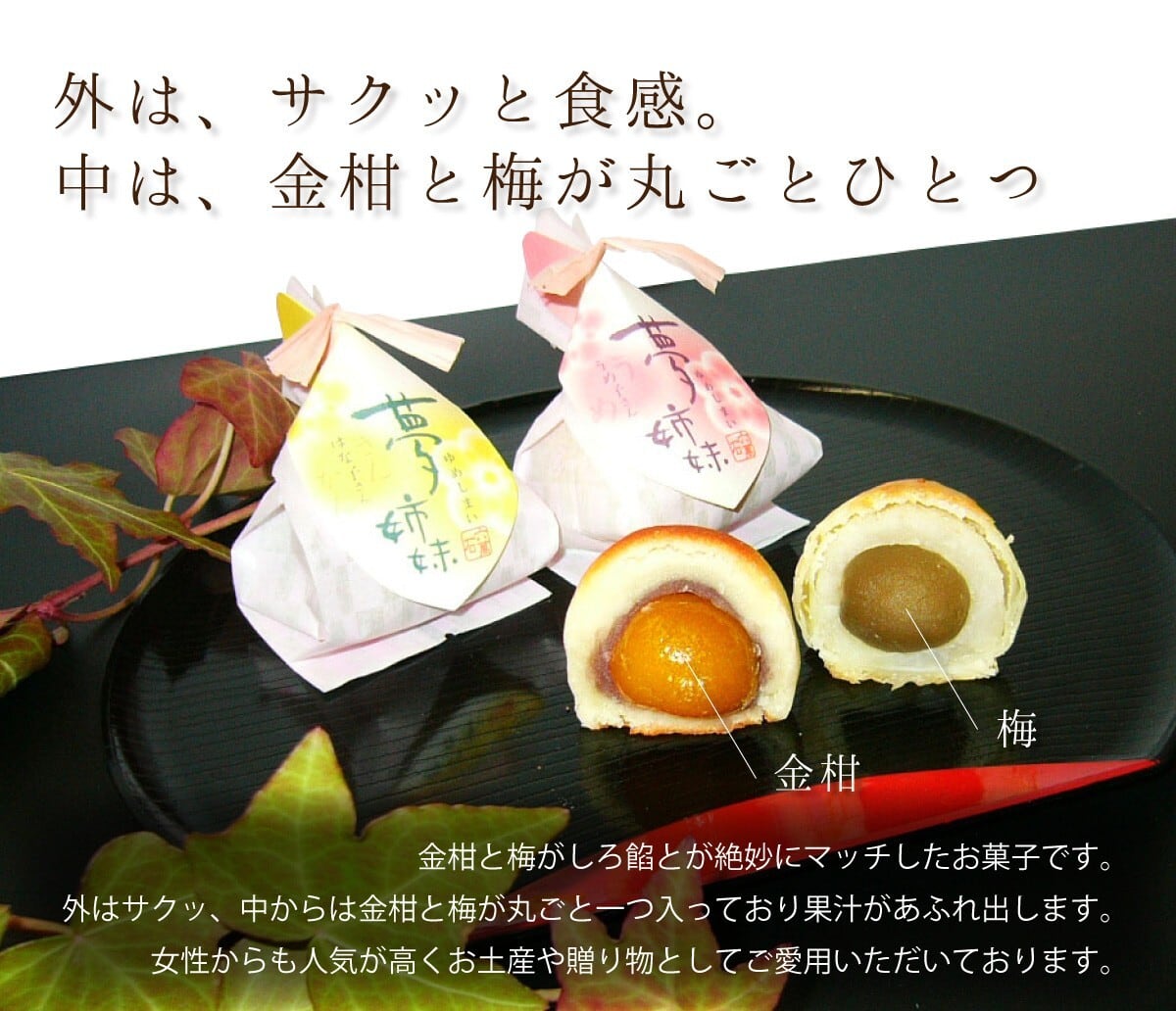夢姉妹 -金柑,梅入りまんじゅう 6個入 #和菓子#饅頭 播磨奉菓匠 六萬石