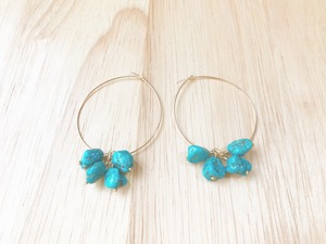 14kgf turquoise hoop pierce