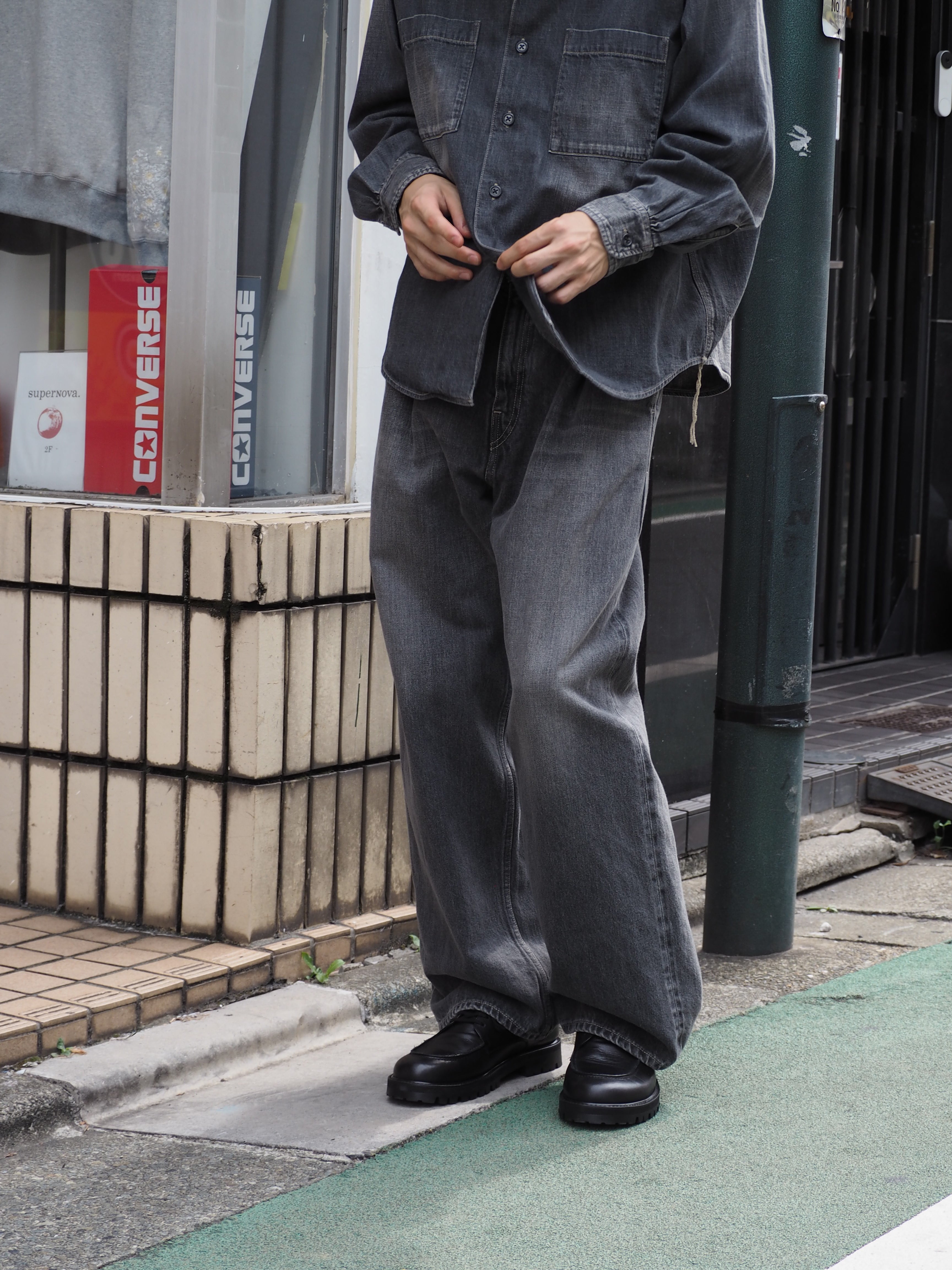 superNova. Wide selvedge jeans - Old vintage wash / Mid black