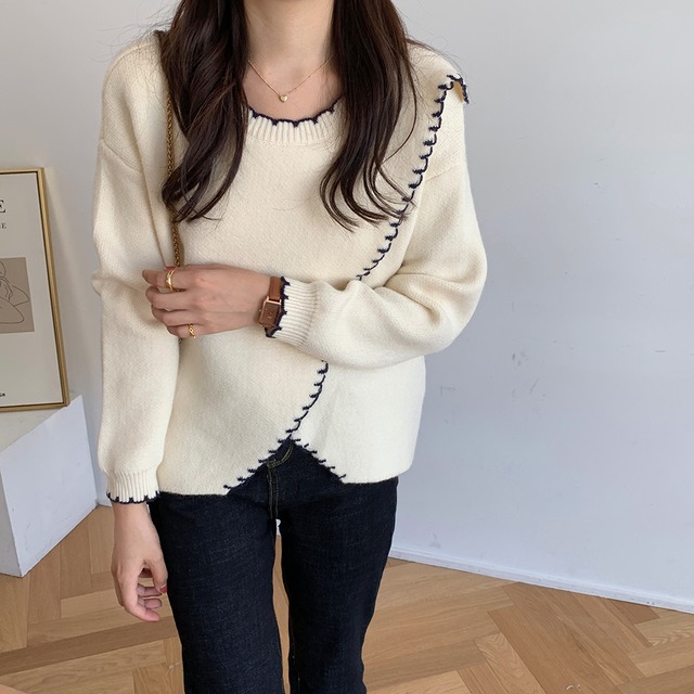 デザインニット レディース 送料無料 3色 トップス ニットラップ 巻き クルーネック パイピング ステッチ ロングカフス フロントクロス スリット リブ ニットバルーンスリーブ セーター 長袖 ハイネック タートルネック アシンメトリー 切り替えデザイン リブ 大人可愛い きれいめ 上品 モード系 エレガント グレー 高見え 格上げ インスタ映え 春 秋冬 大人 かわいい おしゃれ 普段使い デイリー お呼ばれ お出かけ デート オフィス 通勤 通学 旅行 パーティー 二次会 トレンド