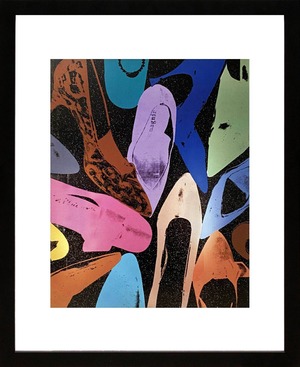 アンディ ウォーホル「ダイヤモンド ダスト シューズ(ランダム) ,1980」展示用フック付ポスター ポップアート 絵画